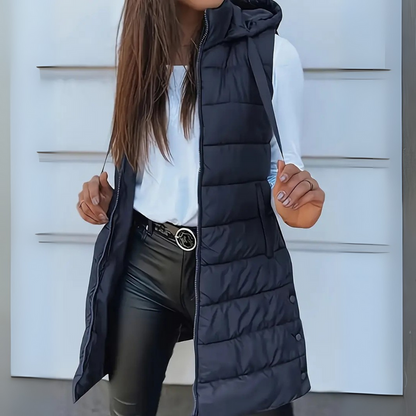 Lange Daunenweste Warm & Stylish