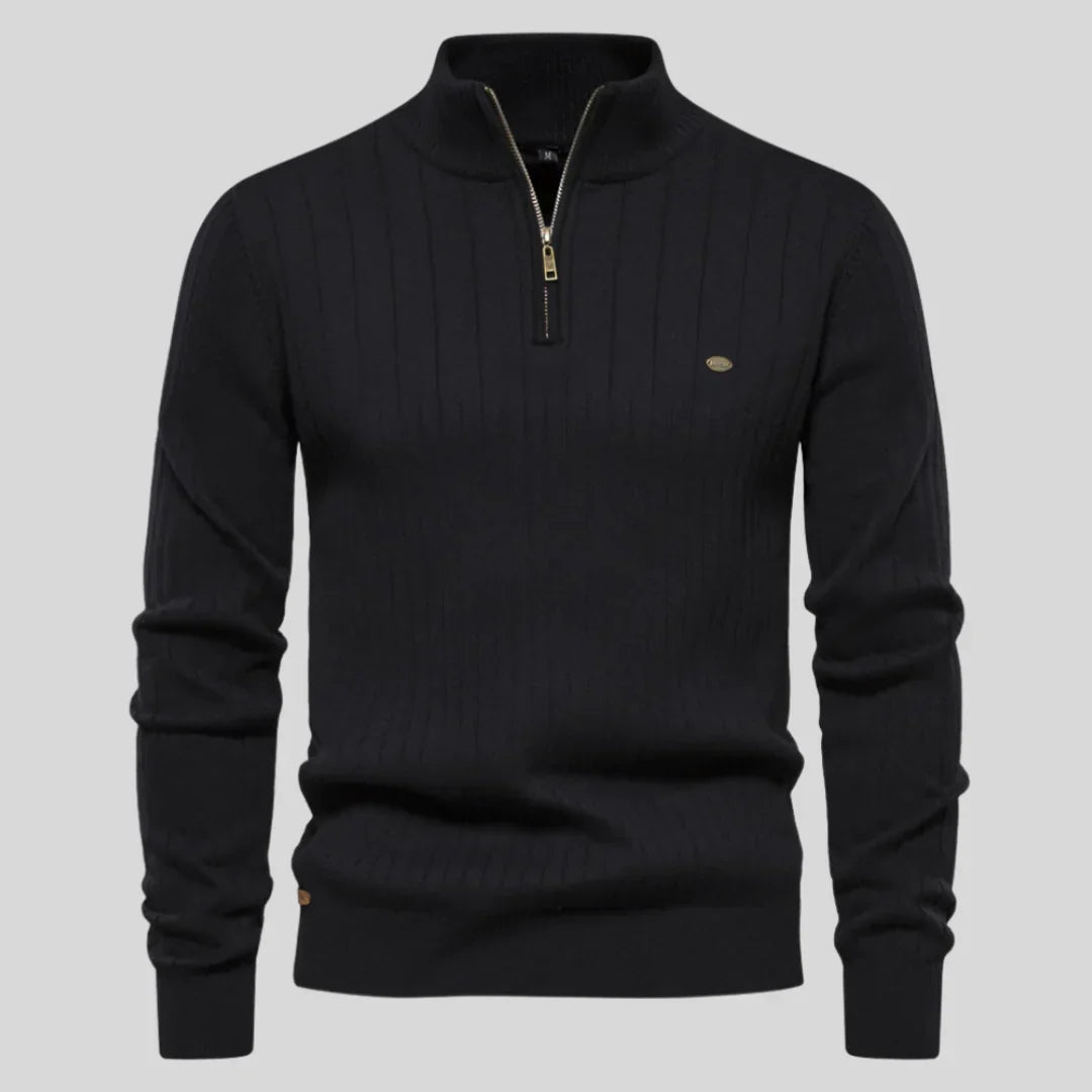 Herren Strickpullover Warm Halb-Reißverschluss Winteredition - IdealeKleiden