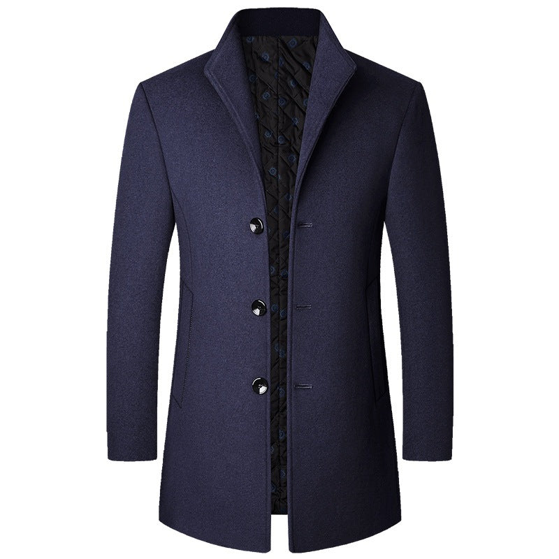 Stylisher Herren Wollmantel Lang Elegant
