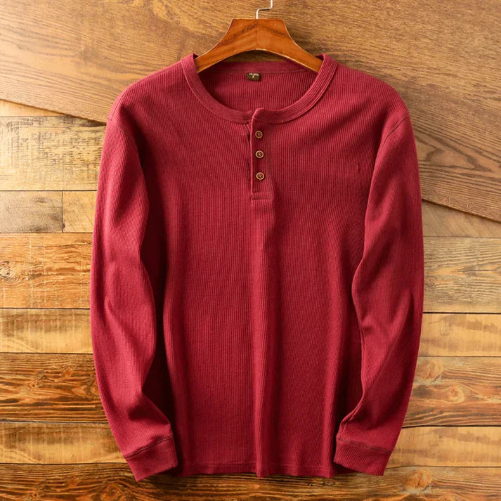Herren T-Shirt Langarm Baumwolle Komfort