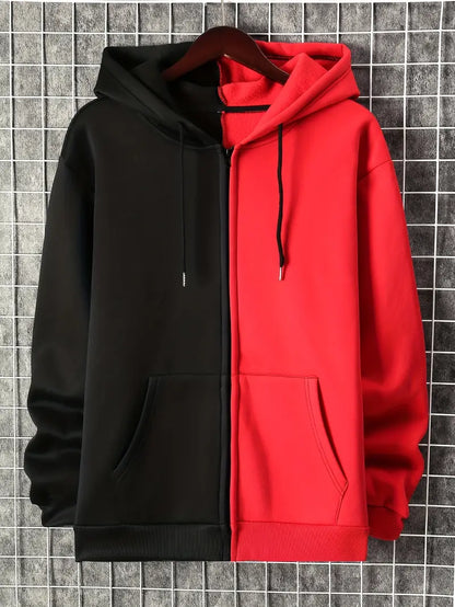 Herren Kapuzenpullover Grau Meliert