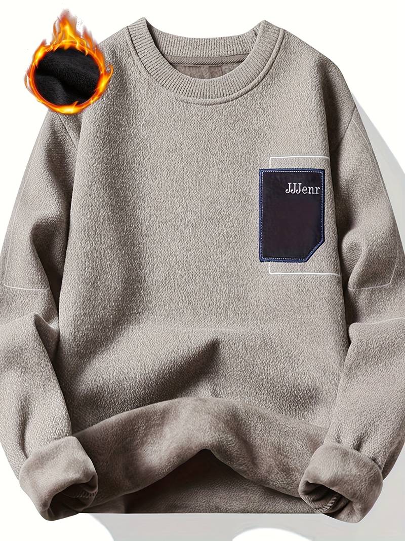 Rundhals Pullover Herren Lässig Casual - IdealeKleiden