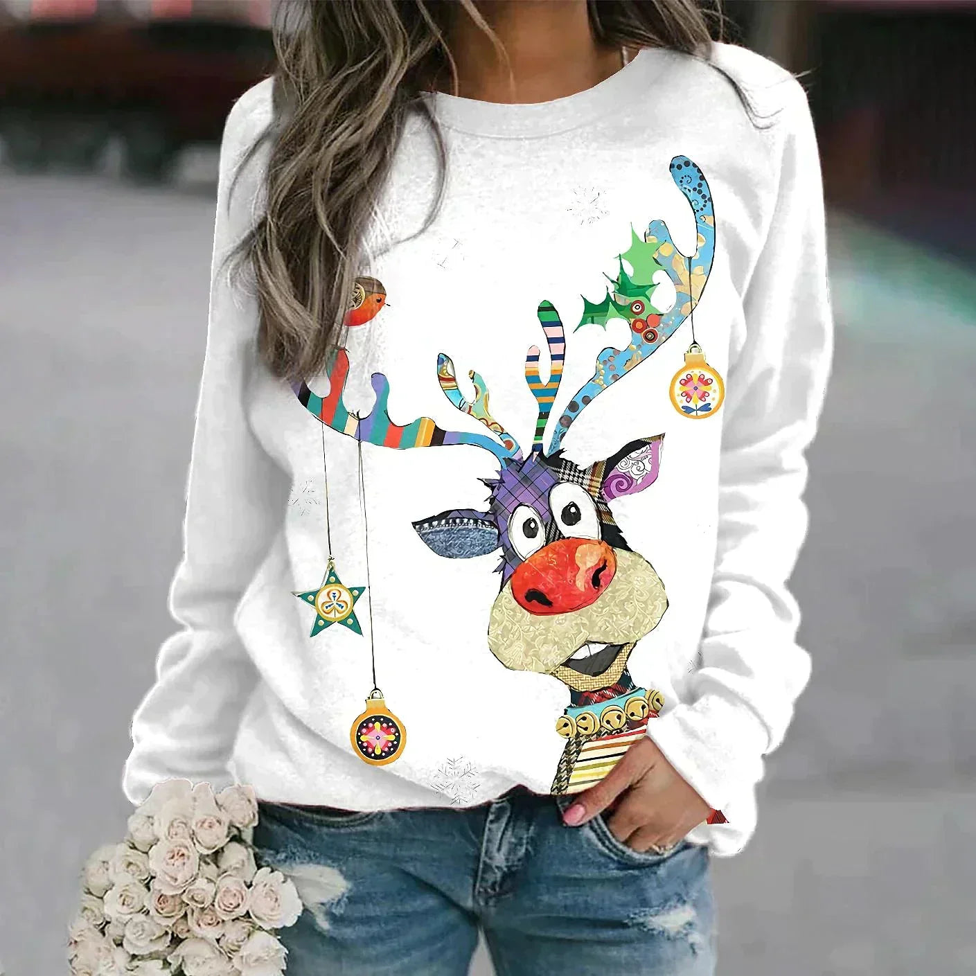 Weihnachtspullover Weich Strick Unisex Winter