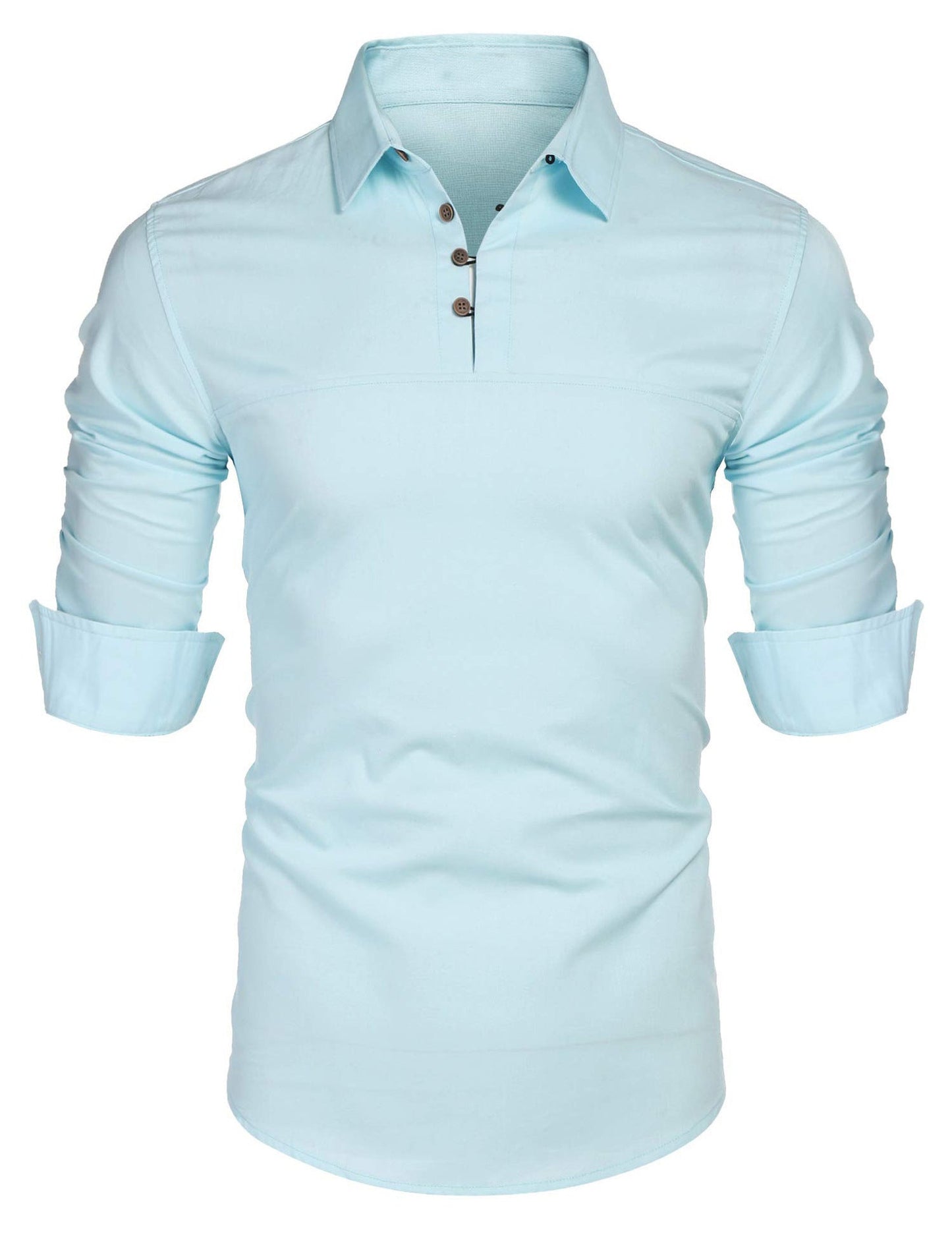Elegantes Kleid Langärmlig Slim Fit Baumwolle Stehkragen
