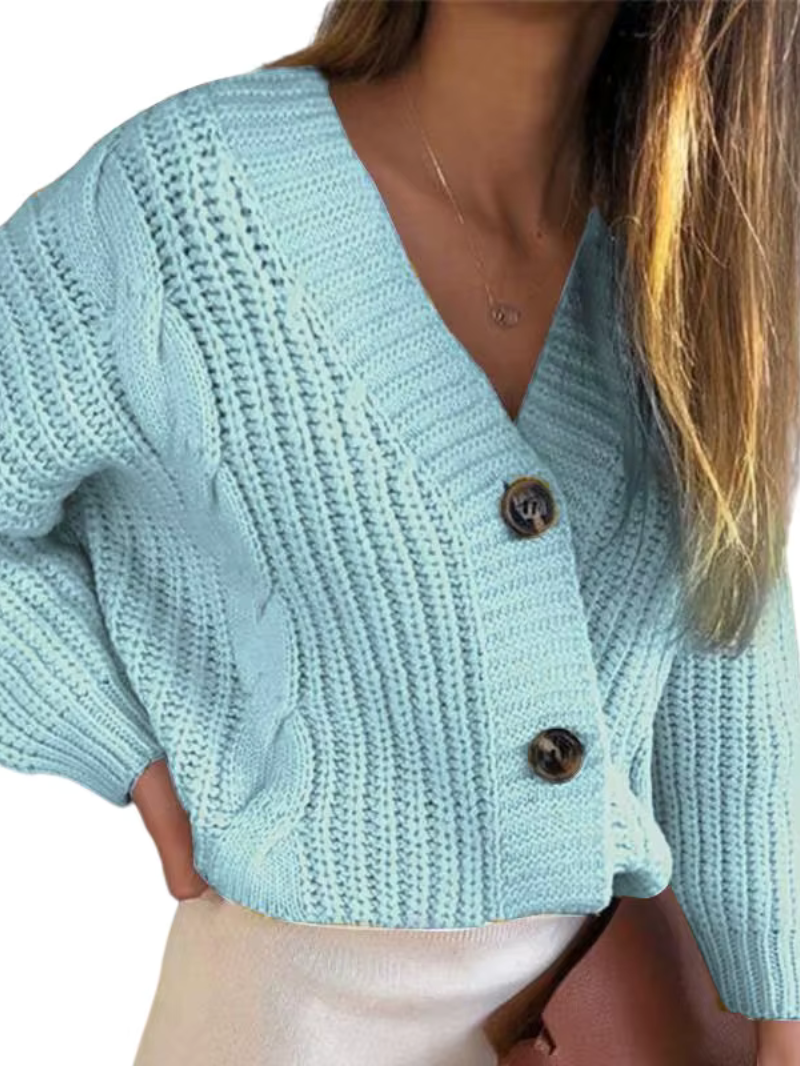 Großer Strickpullover Zopf Muster Oversized