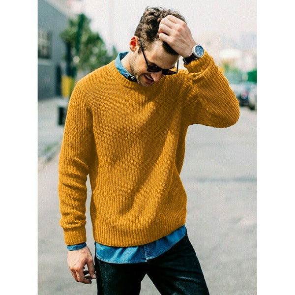 Herren Pullover Rundhals Weich Bequem