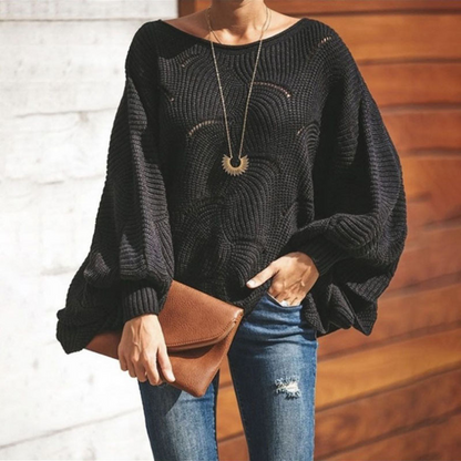 Strukturierter Rippensweater Damen Oversized
