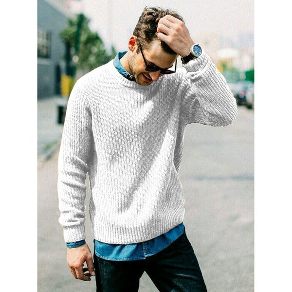 Herren Pullover Rundhals Weich Bequem