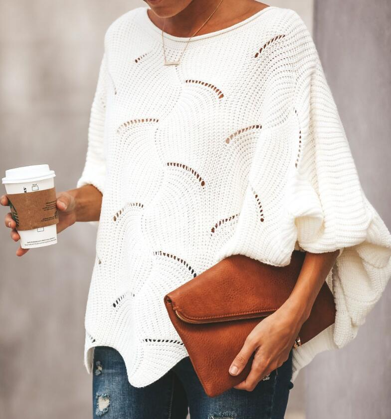 Strukturierter Rippensweater Damen Oversized