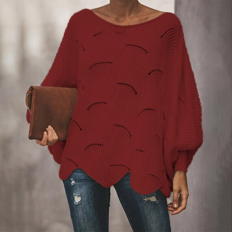 Strukturierter Rippensweater Damen Oversized