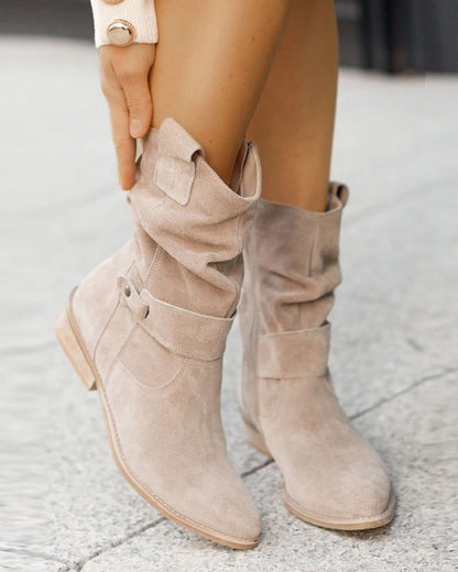 Modische Damenstiefel Flache Absätze