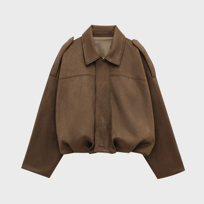 Übergroße Lederjacke Wildleder Warm & Stylish