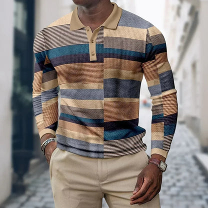 Herren Poloshirt Langarm Sportlich Eleganz