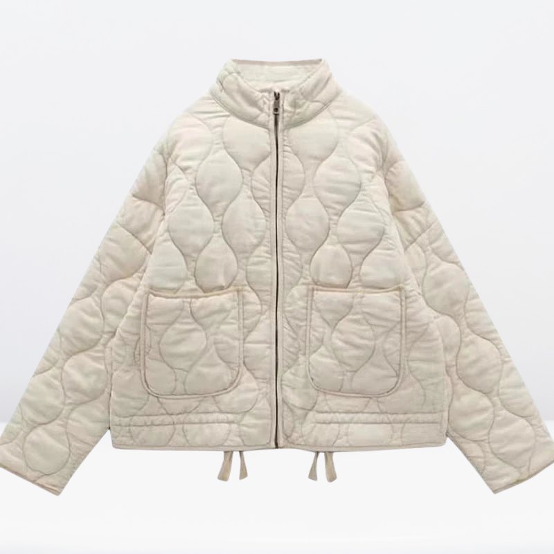 Damen Steppjacke Warm mit Kordelzug & Reißverschluss