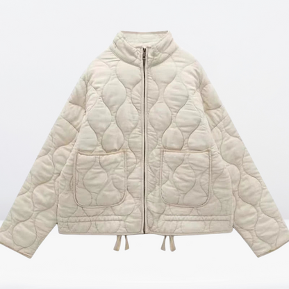 Damen Steppjacke Warm mit Kordelzug & Reißverschluss