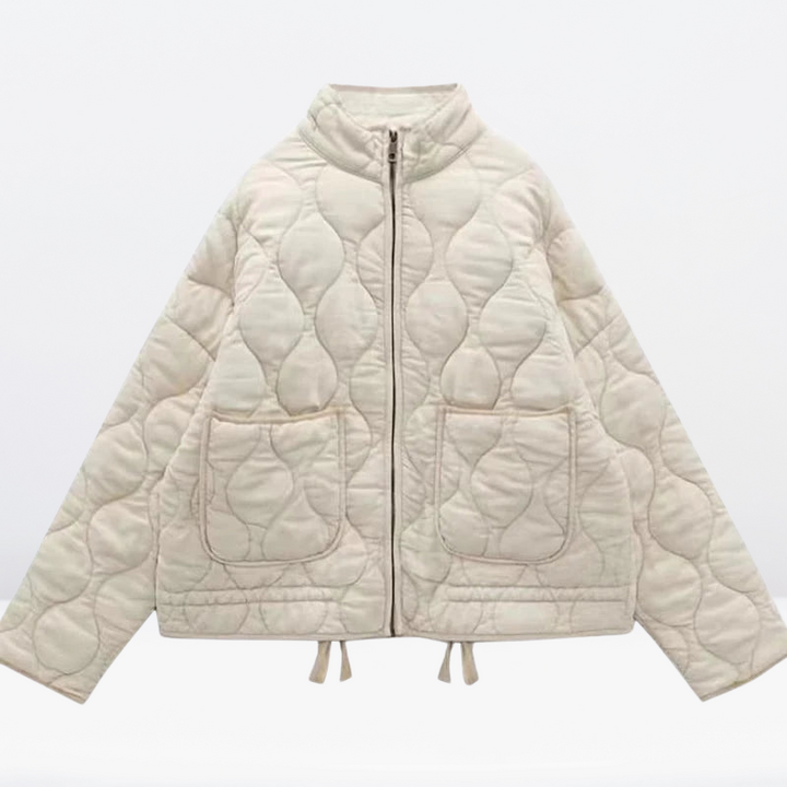 Damen Steppjacke Warm mit Kordelzug &amp; Reißverschluss