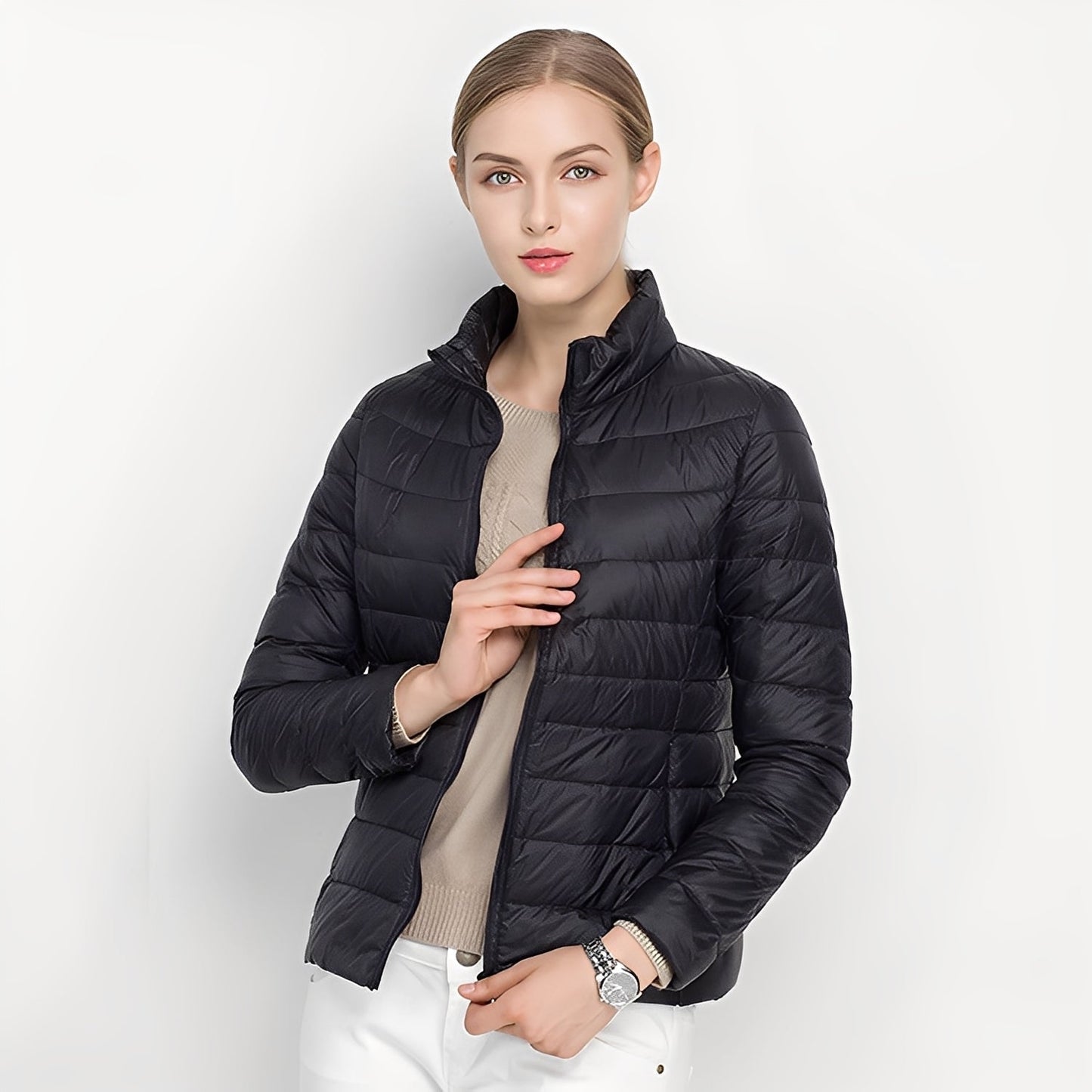 Elegante Damen Steppjacke Figurformend Warm