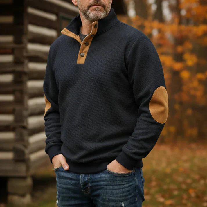 Rune - Lässiges Sweatshirt mit Stehkragen und Nieten