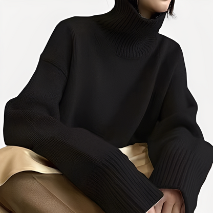 Stilvoller Damen Pullover Rollkragen Eleganz