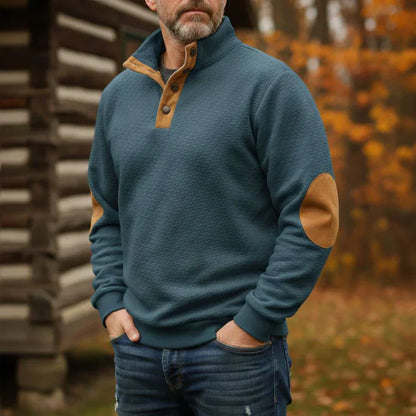 Rune - Lässiges Sweatshirt mit Stehkragen und Nieten - IdealeKleiden