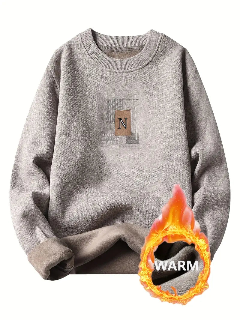 Herren Pullover Warm Rundhals Sweater - IdealeKleiden