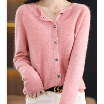 Weiche Strickjacke Lockere Passform Knöpfe