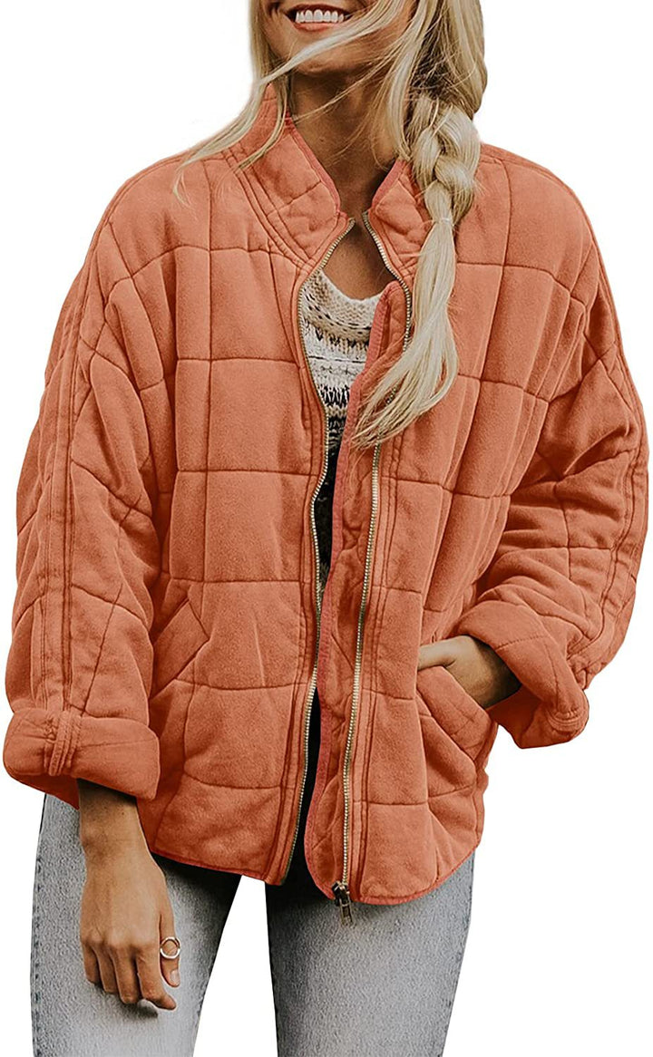 Frauen Winterjacke Plaid Mit Taschen
