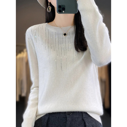 Damenschwitzerpullover Weich Glitzernd
