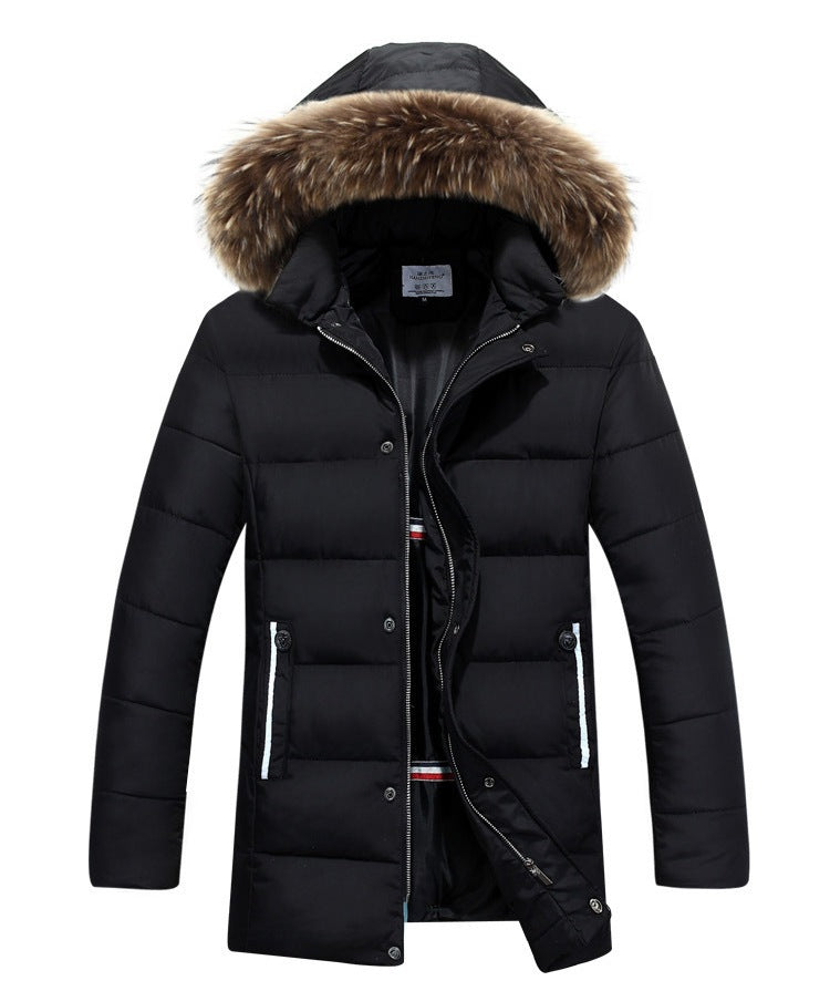 Herren Winterjacke Weich Kunstfell Kapuze - IdealeKleiden