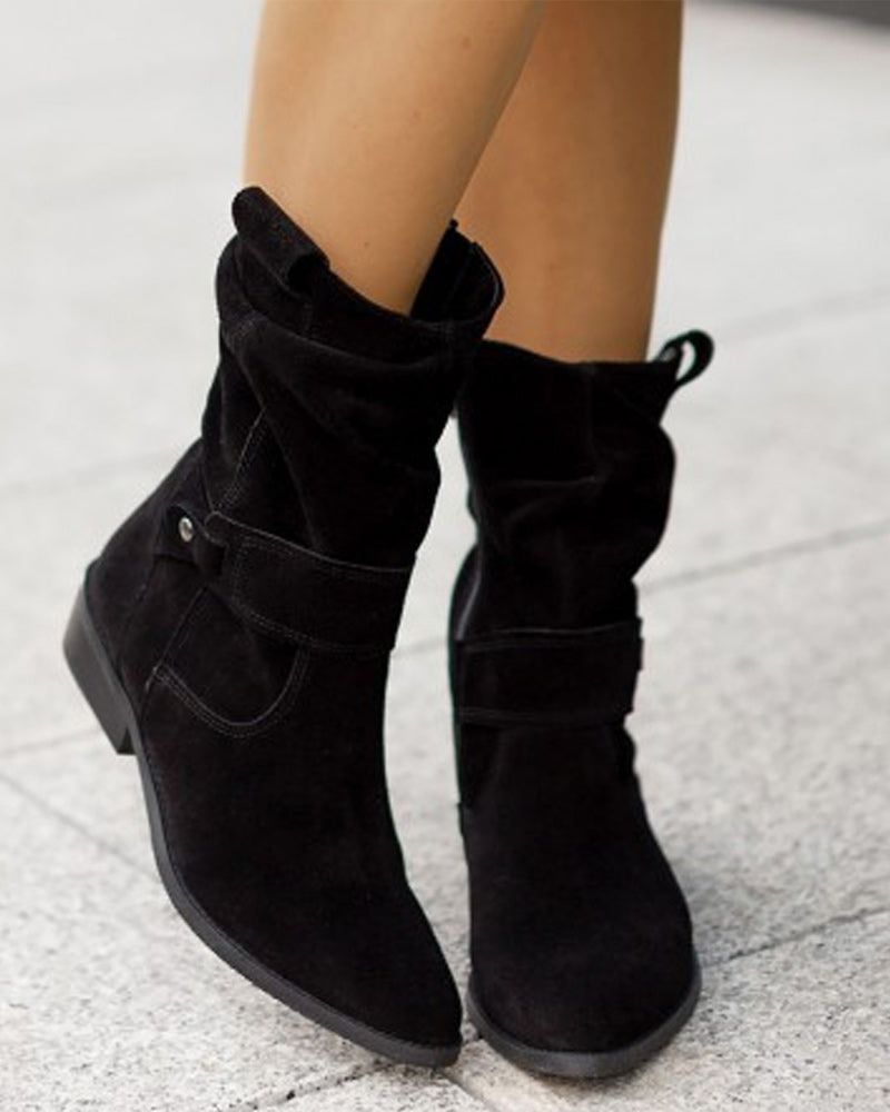 Modische Damenstiefel Flache Absätze