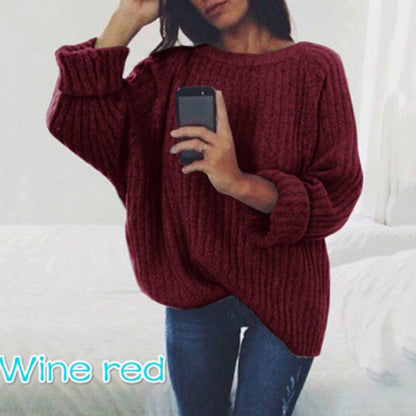 Damen Pullover Grobstrick Lässig Bequem