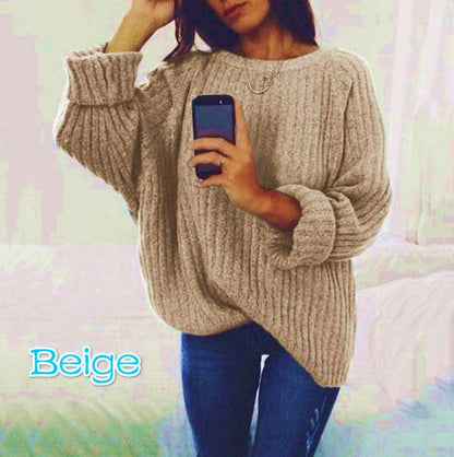 Damen Pullover Grobstrick Lässig Bequem