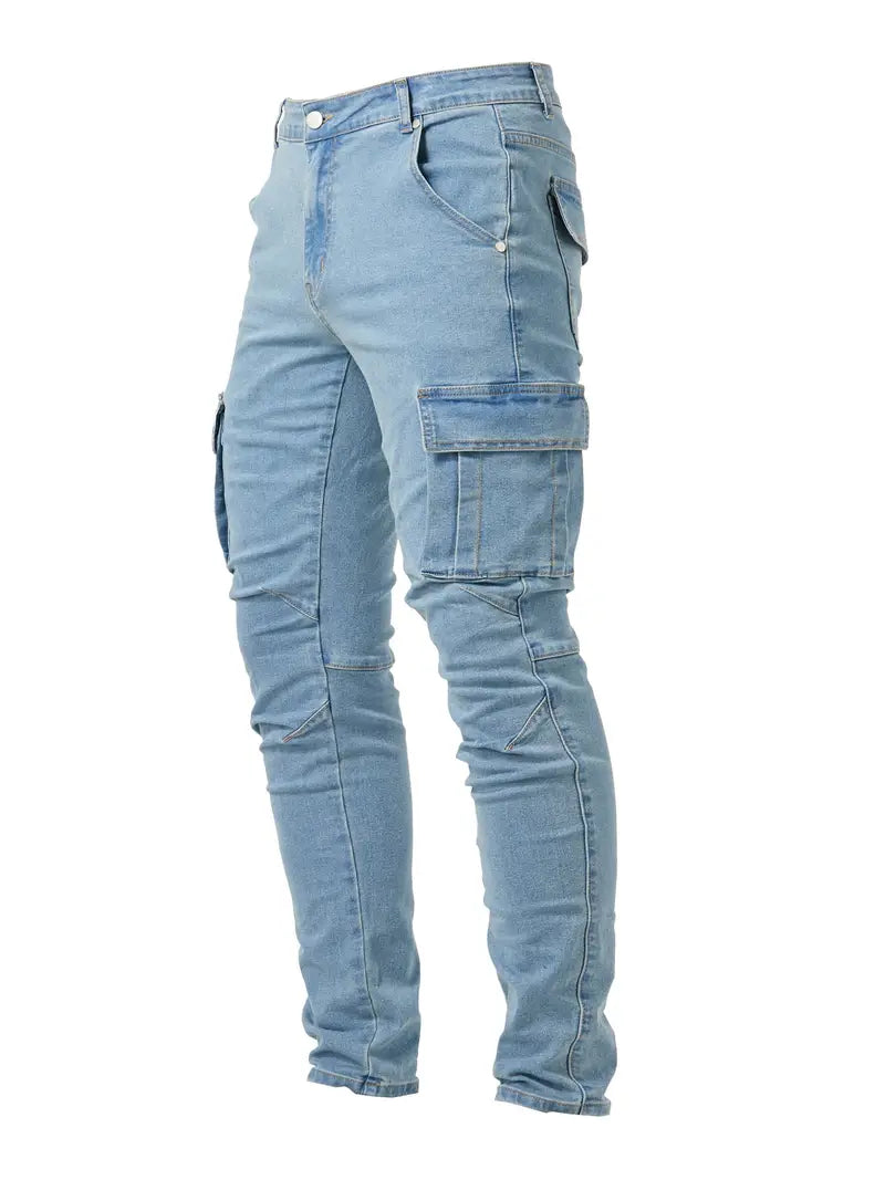 Schmale Herren-Cargohose Denim Slim Fit