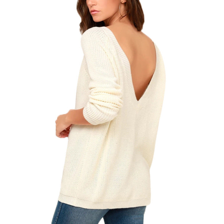 Damen Oversized Strickpullover Lässig Weite Passform