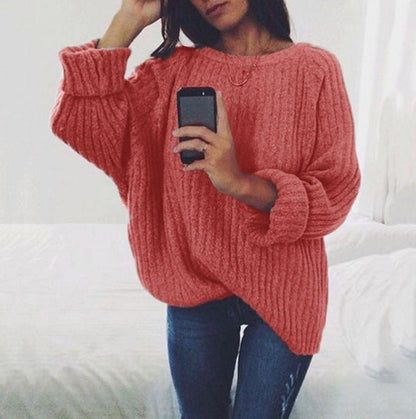 Damen Pullover Grobstrick Lässig Voluminös