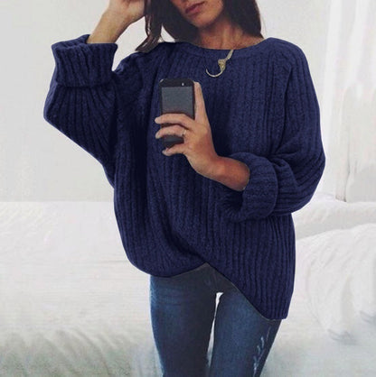 Damen Pullover Grobstrick Lässig Voluminös