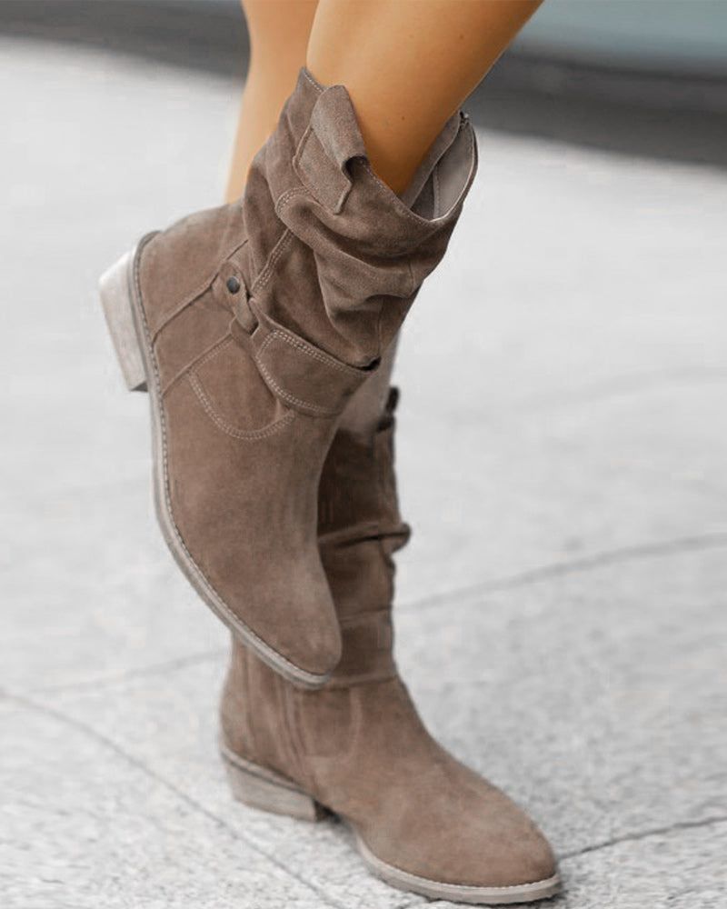 Modische Damenstiefel Flache Absätze