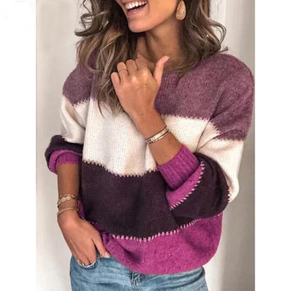 Damen Pullover Lässig Streifen Weich