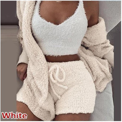 Damen Lounge Set Weich Plüsch