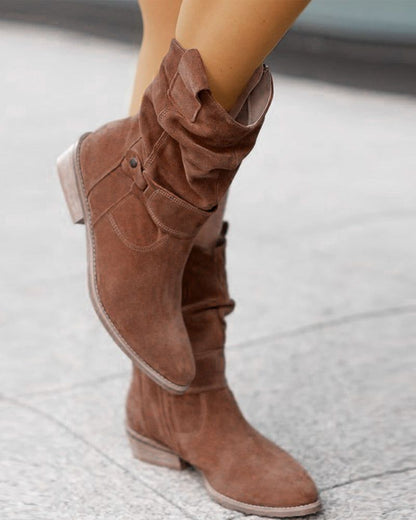 Modische Damenstiefel Flache Absätze