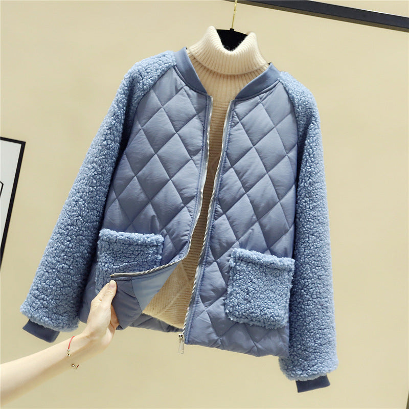 Damen Steppjacke Teddyfutter Warm und Praktisch