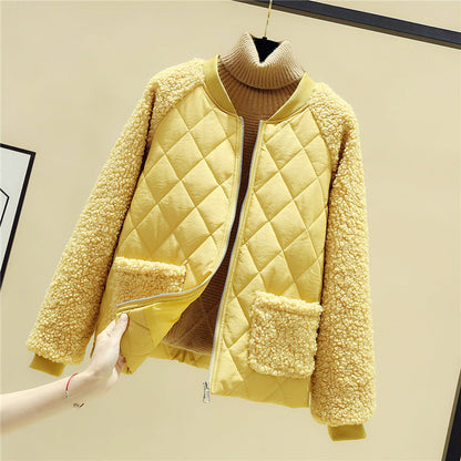 Damen Steppjacke Teddyfutter Warm und Praktisch