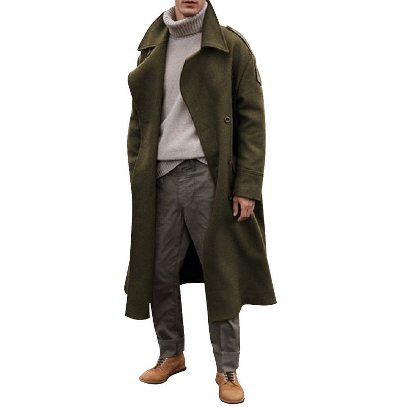 Herren Wollmantel Elegantes Design Doppelreihe Knöpfe