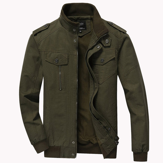 Herren Militärjacke Baumwolle Outdoor Stil - IdealeKleiden