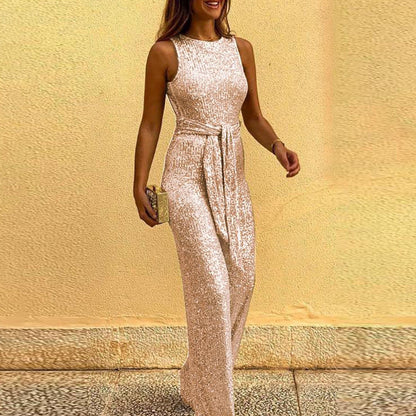 Glitzerndes Abendkleid Damen Elegant Offener Rücken