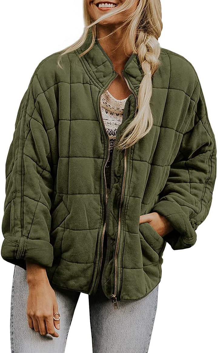 Frauen Winterjacke Plaid Mit Taschen