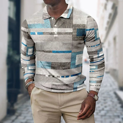 Herren Poloshirt Langarm Sportlich Eleganz
