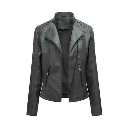 Stilvolle Damen Lederjacke Kurz Elegant