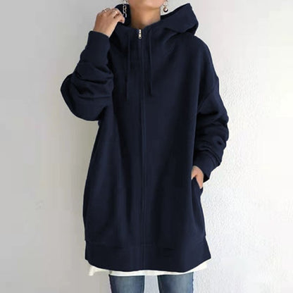 Damenparka Kapuze Reißverschluss Herbstwinter