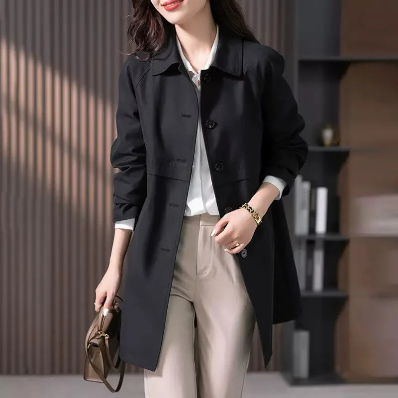 Klassischer Damen Trenchcoat Kurz Elegant